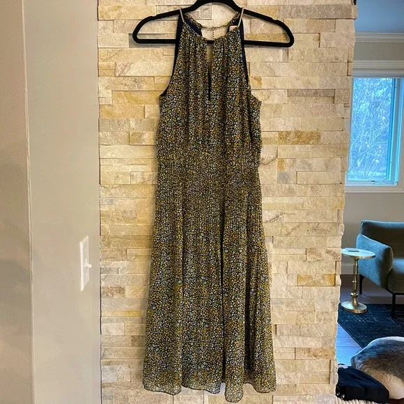 Michael Kors Chain Neck Halter Midi Dress